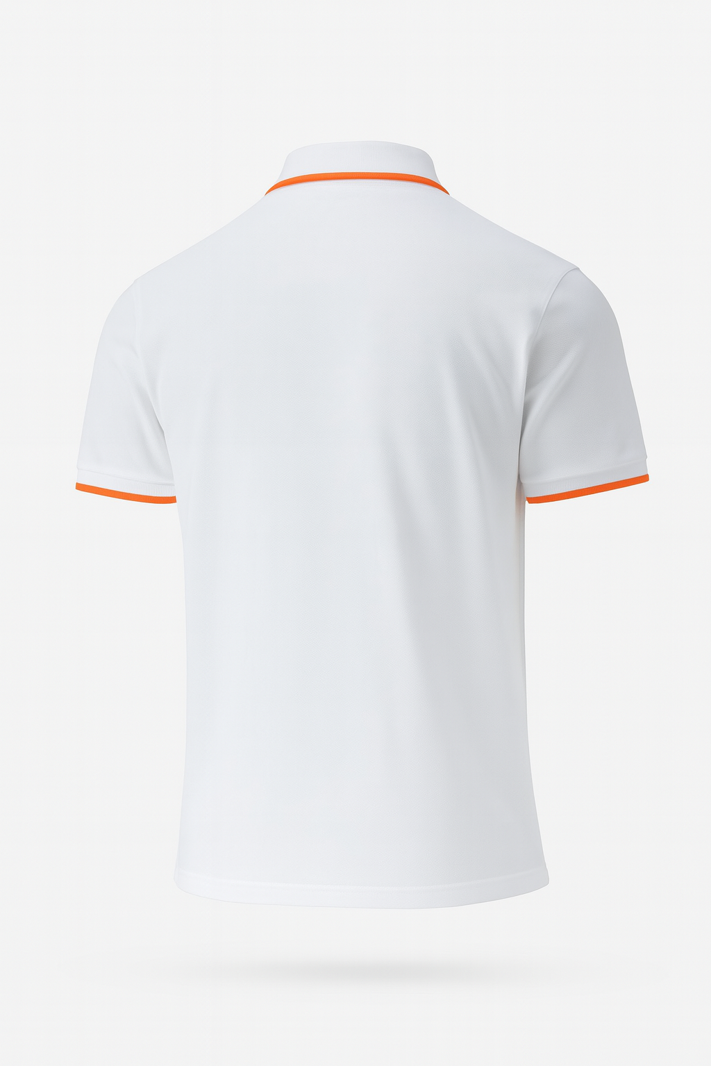 Hermès White Polo Shirt with Orange Trim and H Logo