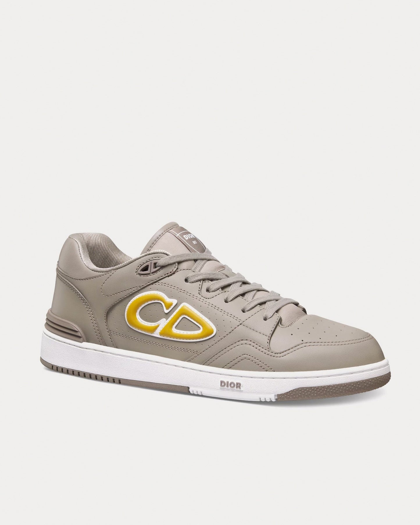 B57 Low-Top Sneakers in Taupe with Yellow CD Signature