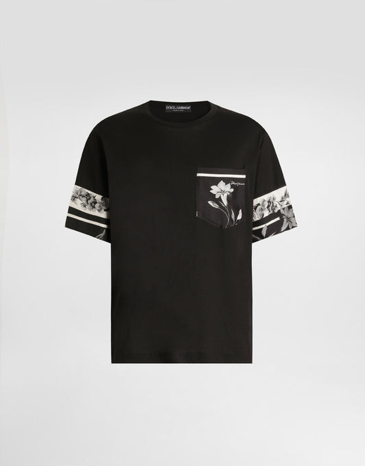 DG Cotton and Silk T-Shirt with Print