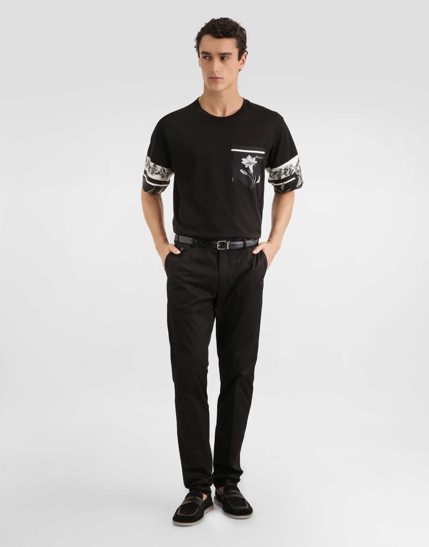 DG Cotton and Silk T-Shirt with Print
