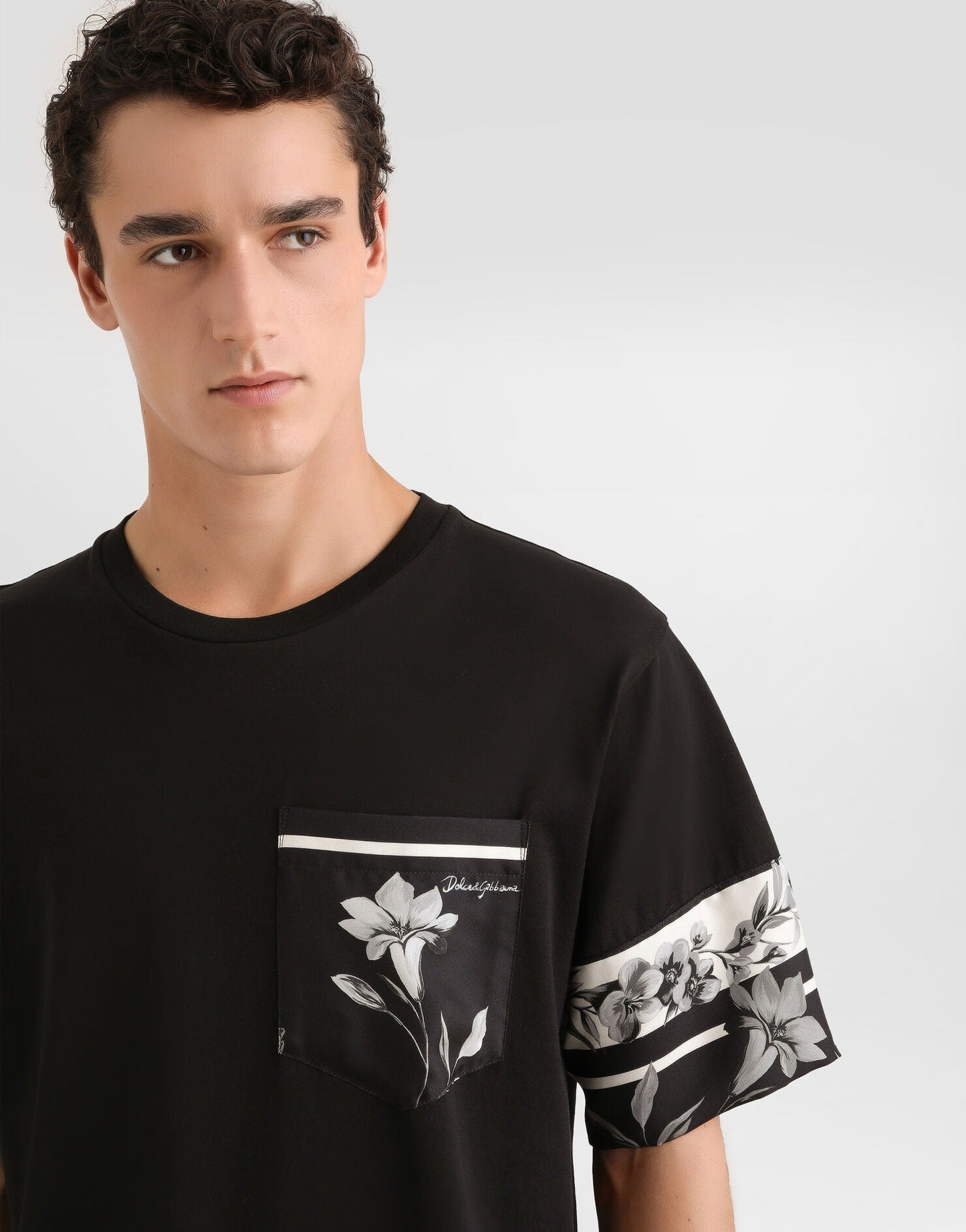 DG Cotton and Silk T-Shirt with Print