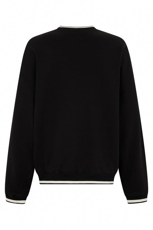 Black Cotton DG Sweatshirt with Embroidered Logo