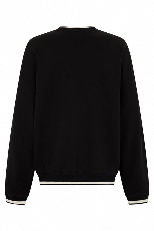 Black Cotton DG Sweatshirt with Embroidered Logo