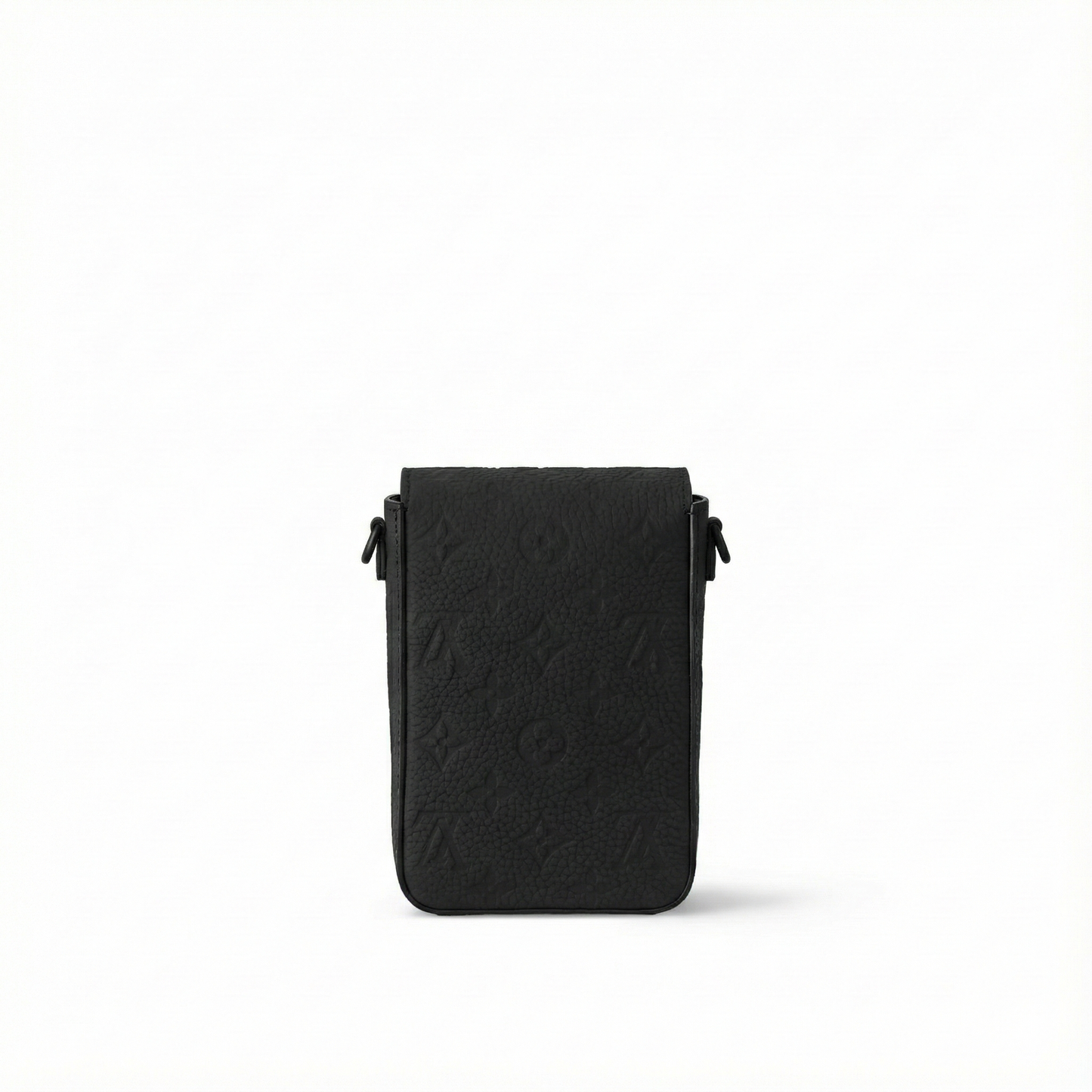 Monogram Embossed Leather Mini Utility Crossbody (All Black)
