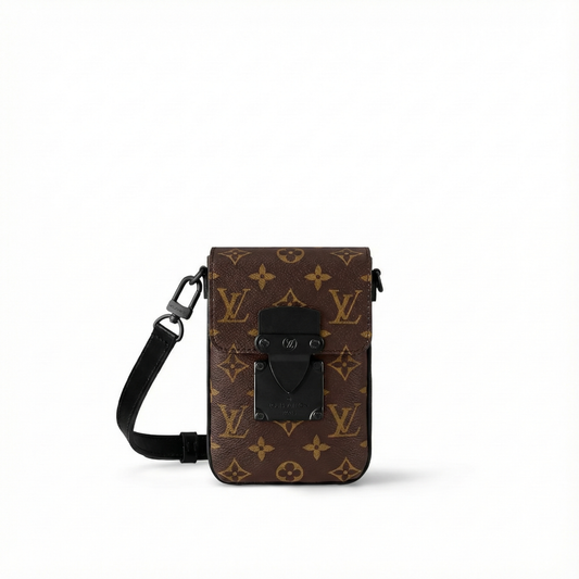 Monogram Mini Utility Crossbody Bag (Brown/Black)