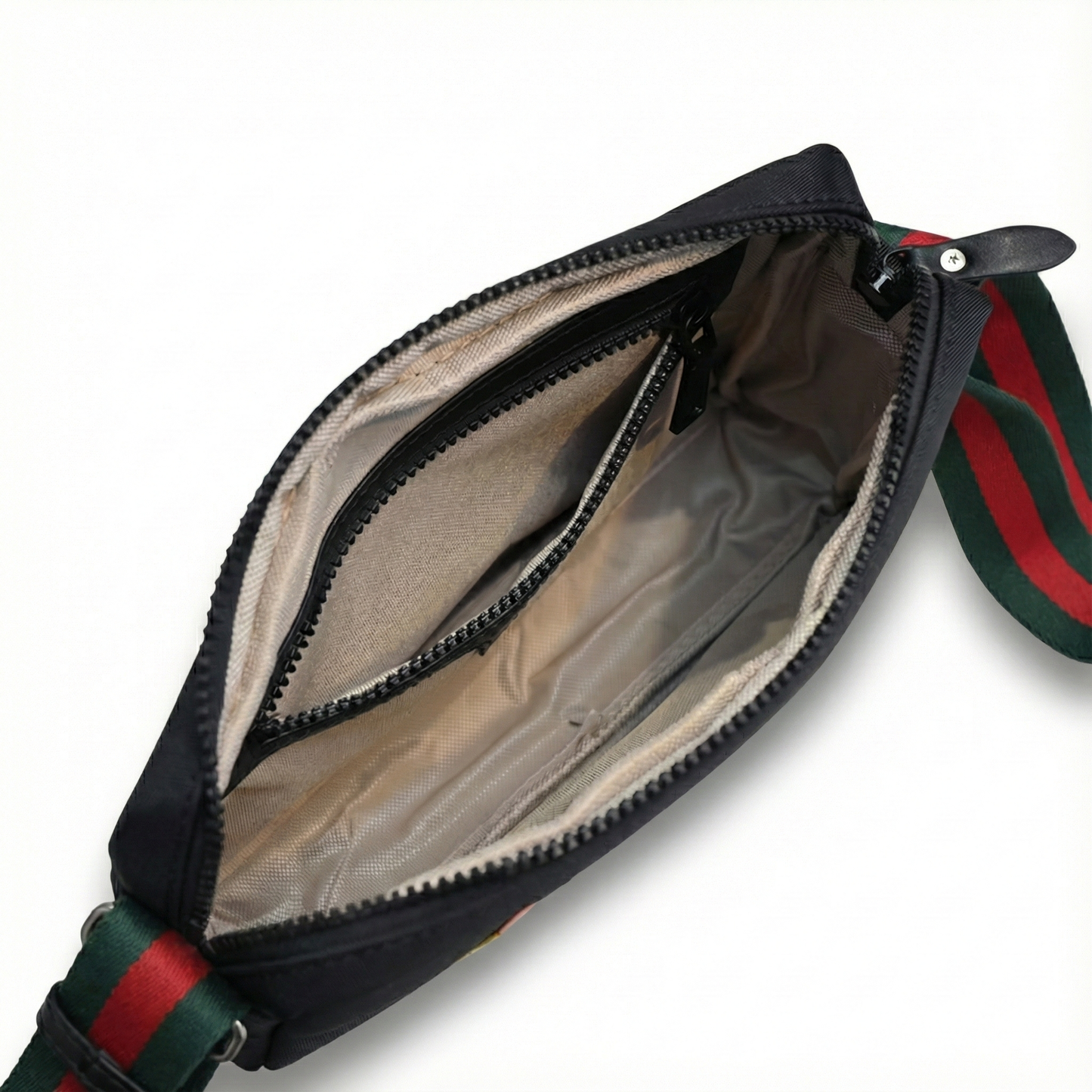 Tiger Embroidered Leather Crossbody Bag