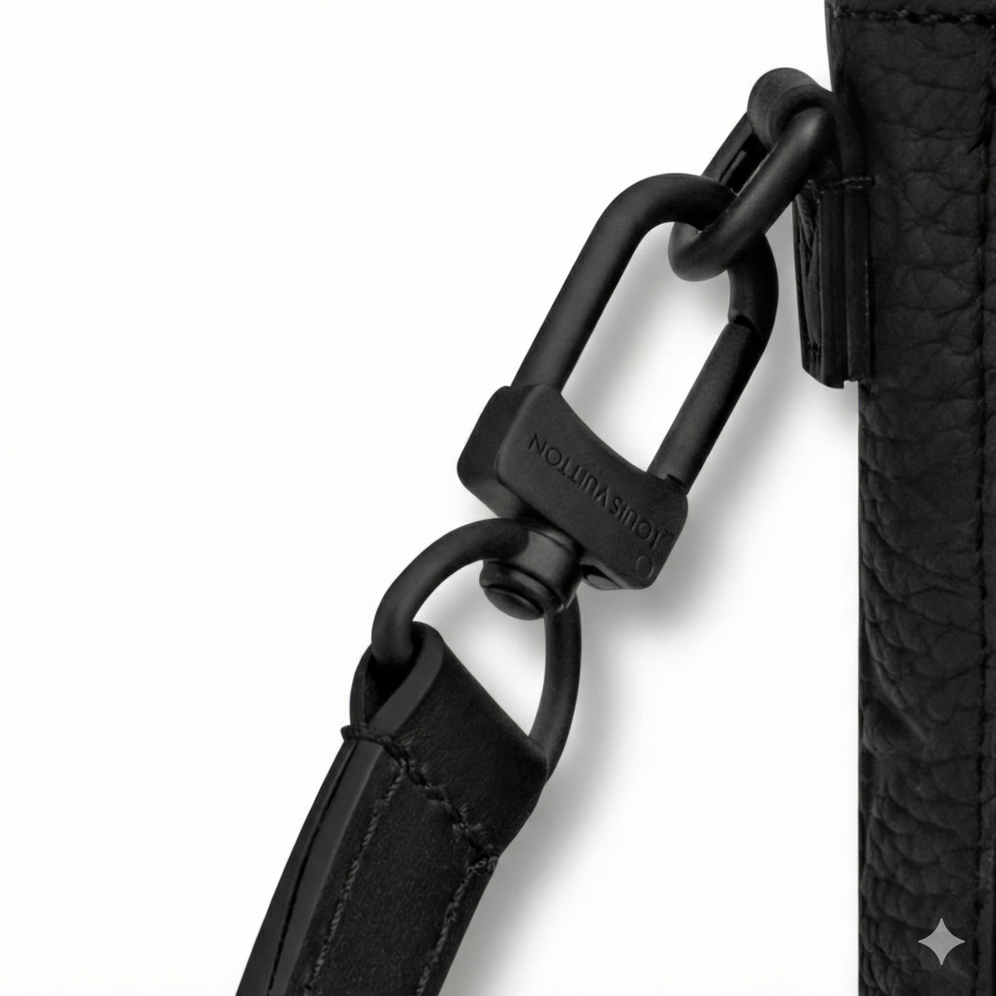 Monogram Embossed Leather Mini Utility Crossbody (All Black)