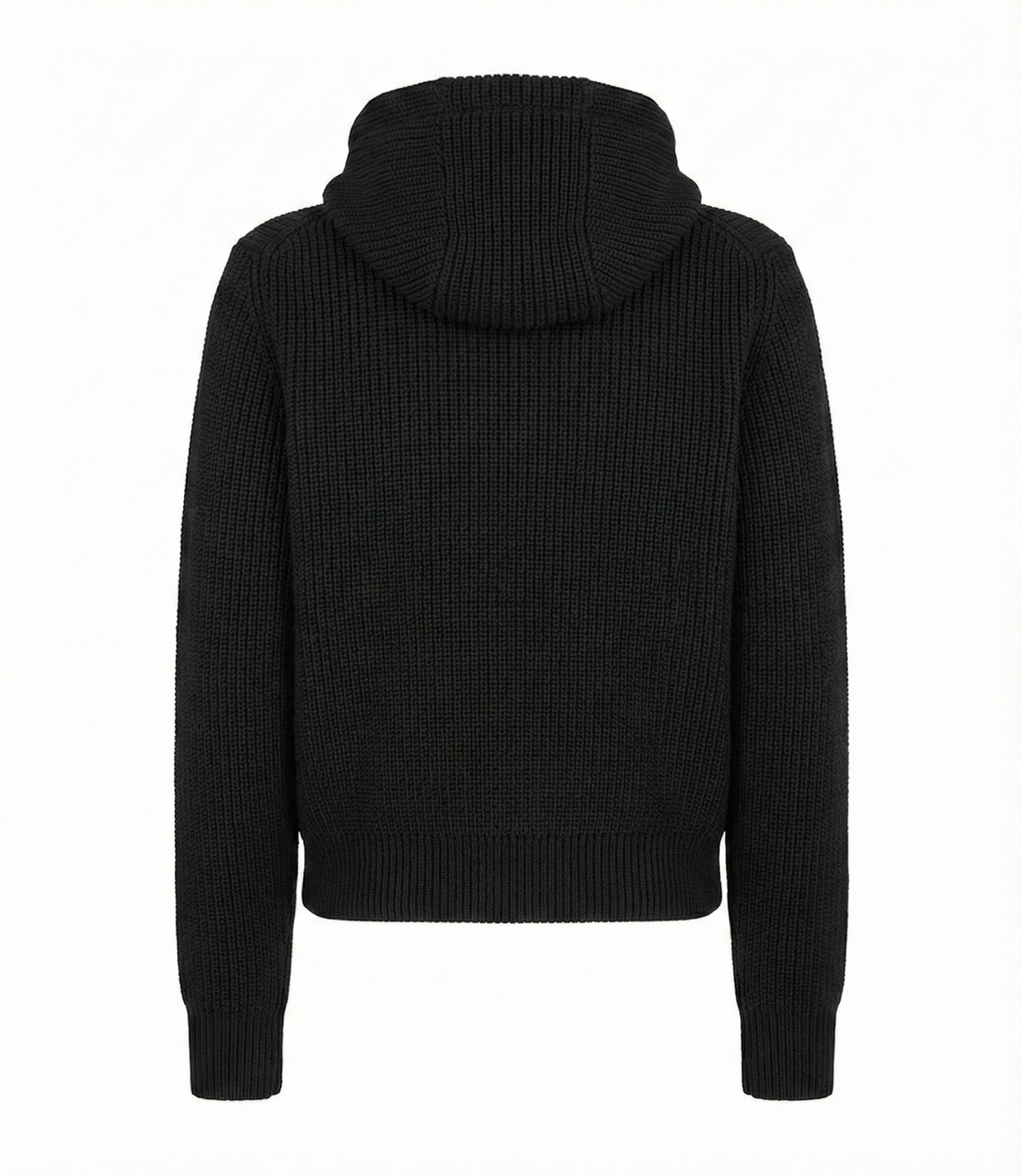 Ribbed Wool Zip Hoodie