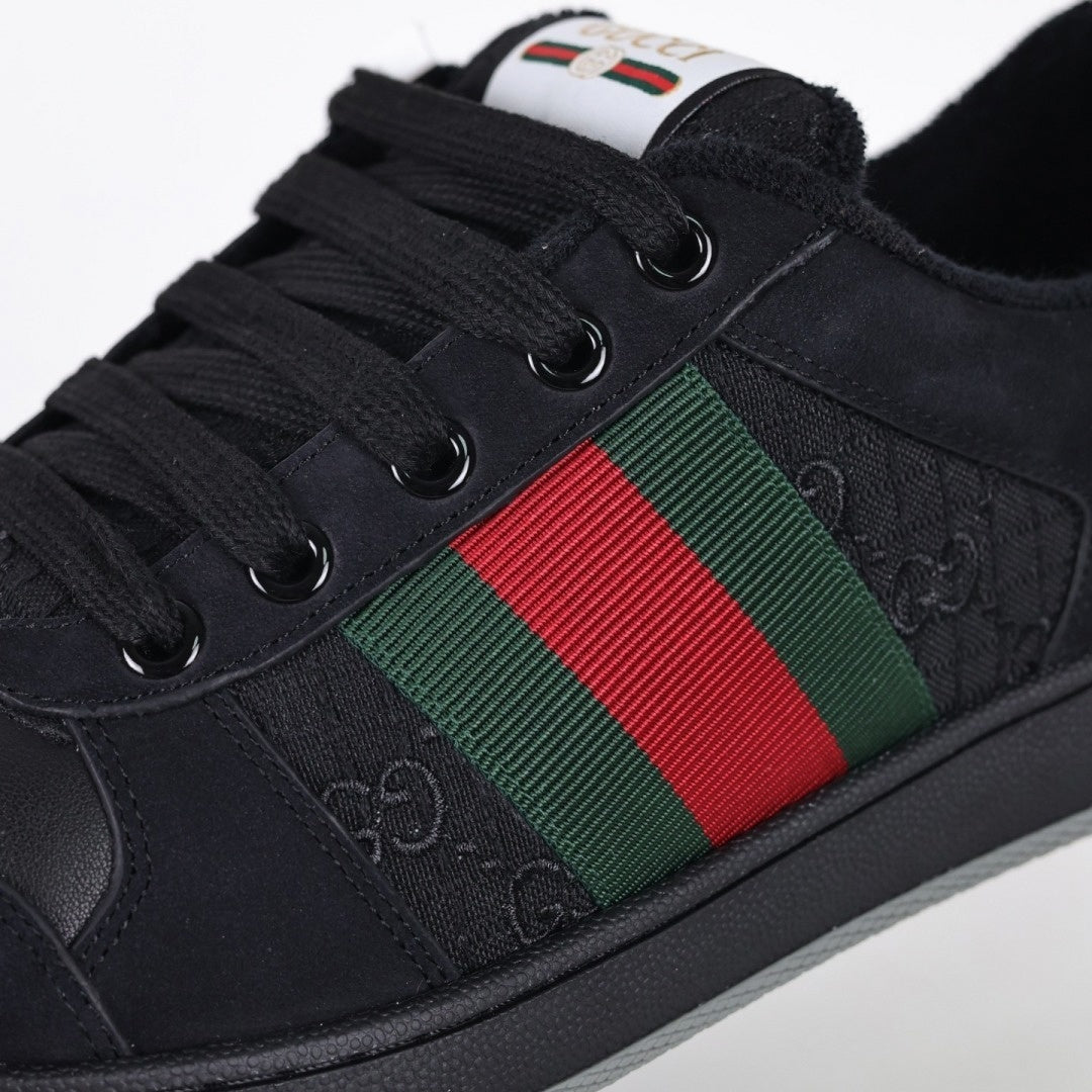 Screener Sneakers in Black with Web Stripe