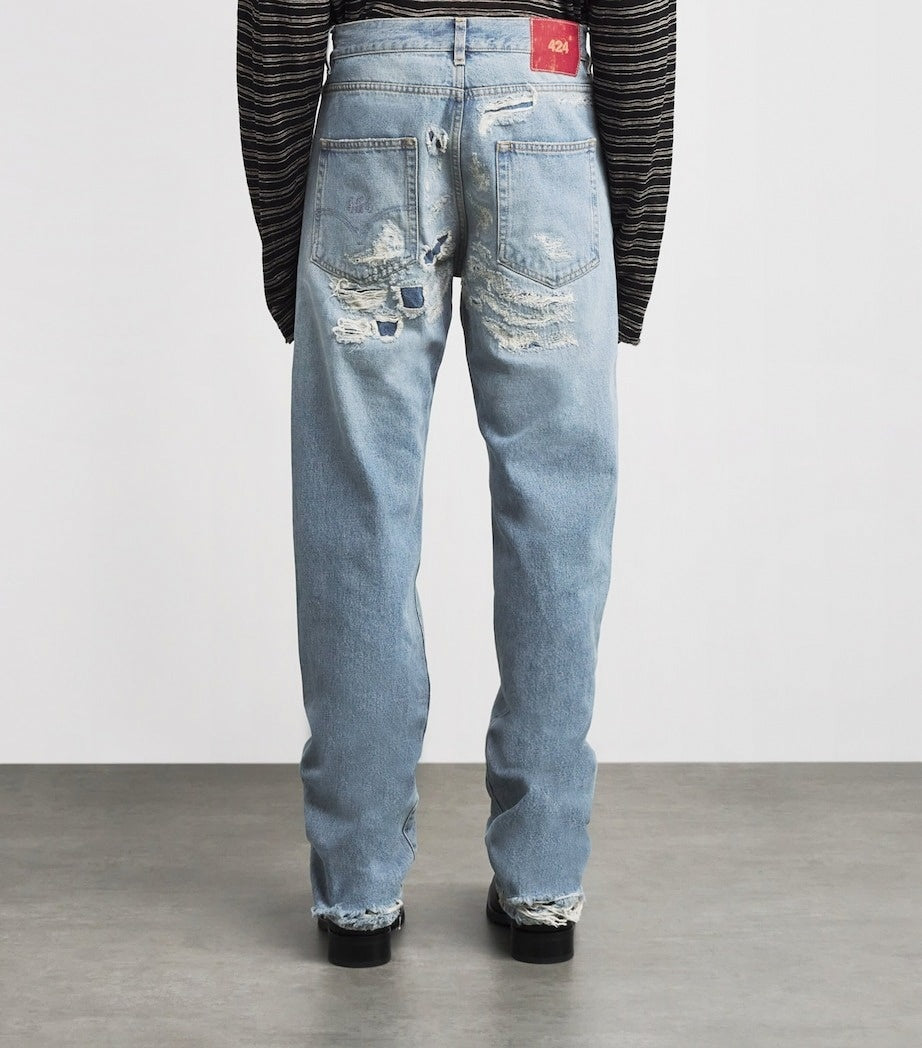 424 Distressed Loose-Fit Denim Jeans – Vintage Skate Aesthetic