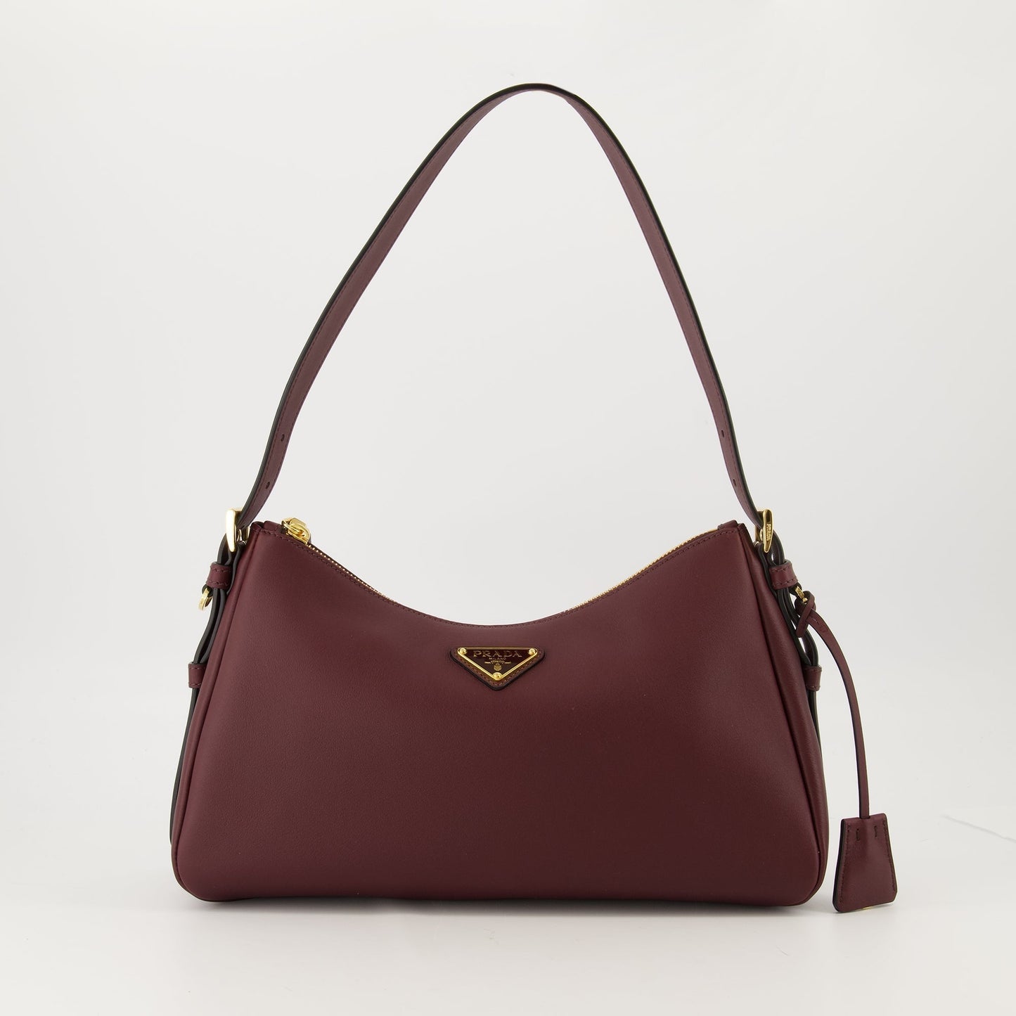 Aimée Leather Shoulder Bag (Burgundy)