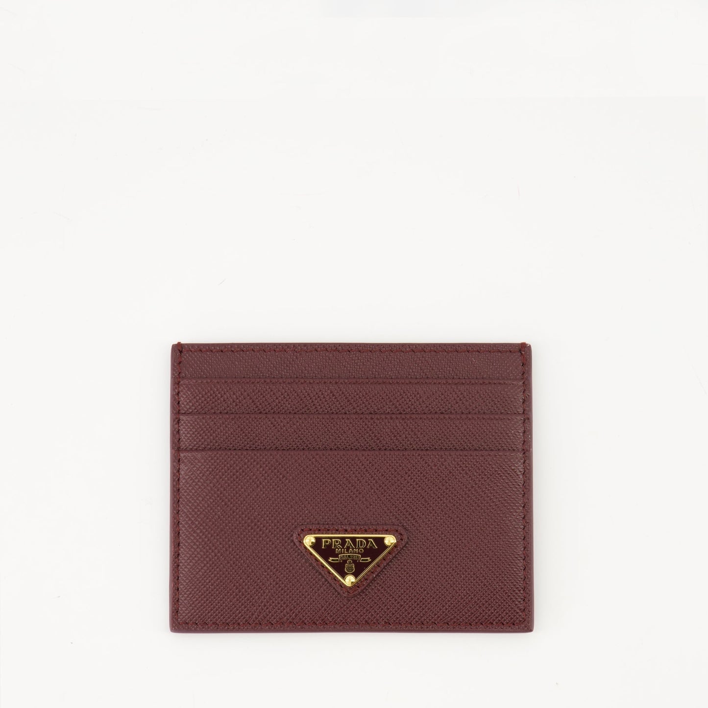 Saffiano Leather Card Holder – Burgundy