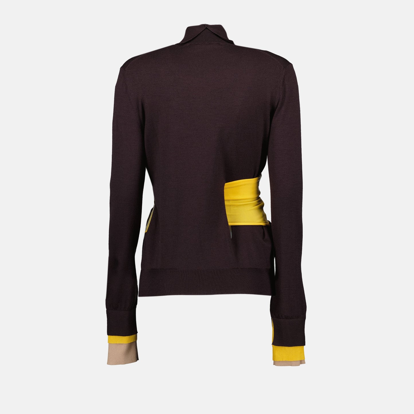 Color-Block Turtleneck Knit Top