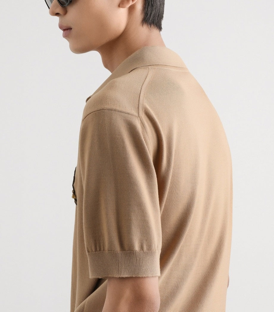 Virgin Wool Crest Polo Shirt
