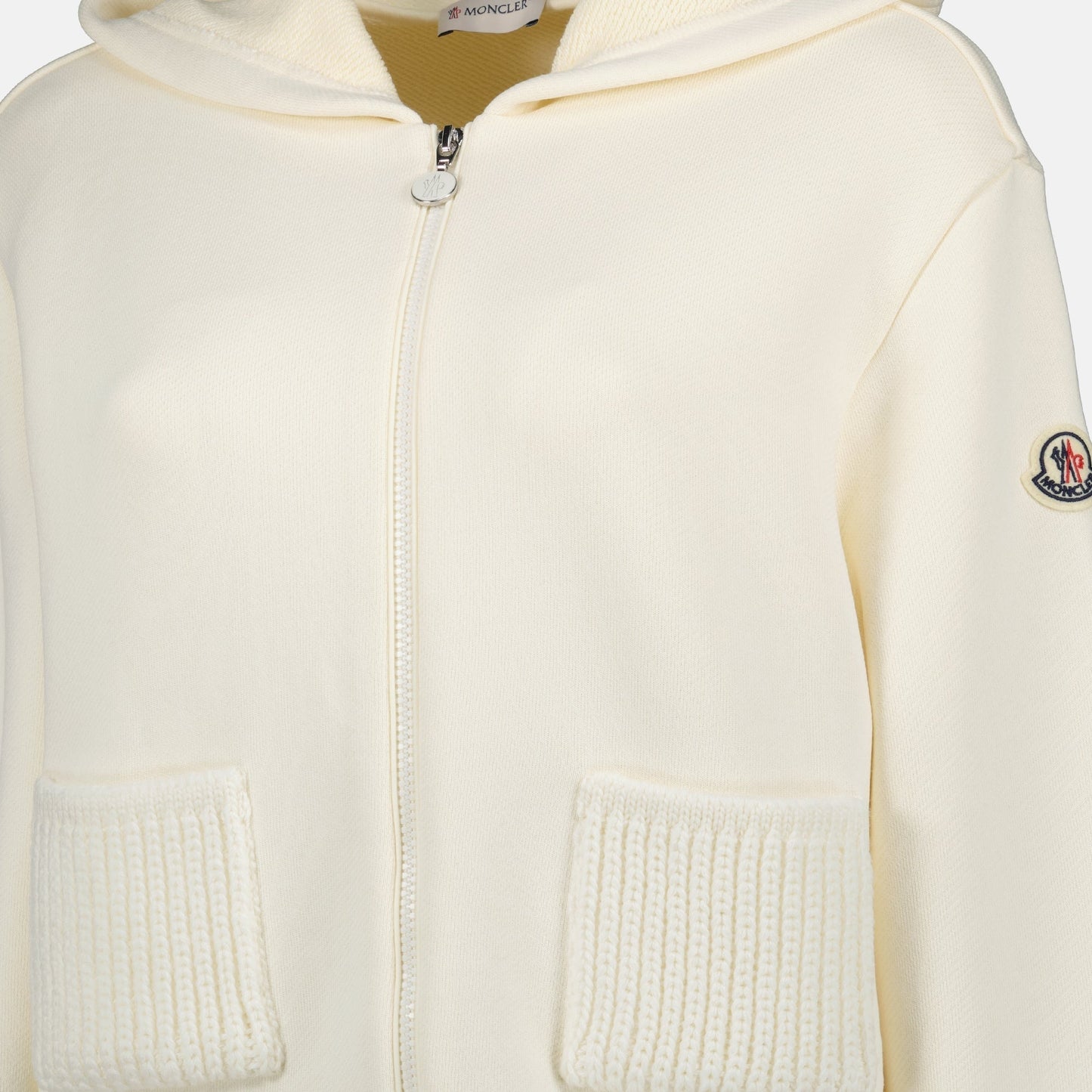 Ivory Knit Zip-Up Hoodie