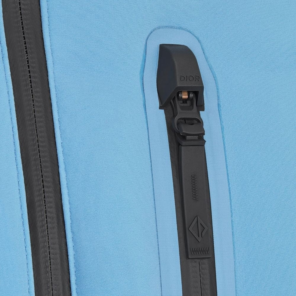 Hooded Down Jacket in Sky Blue Technical Taffeta