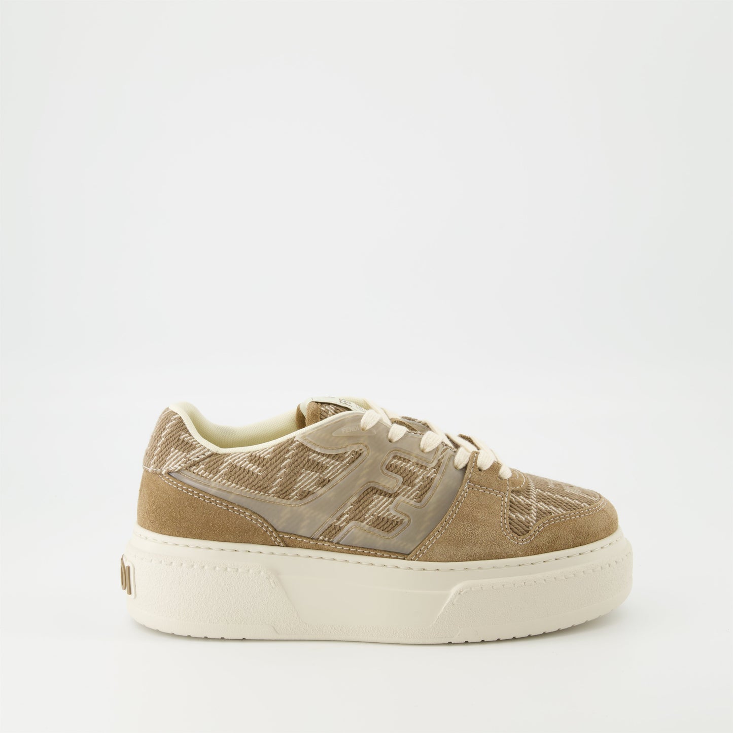 Platform Sneakers Beige Jacquard