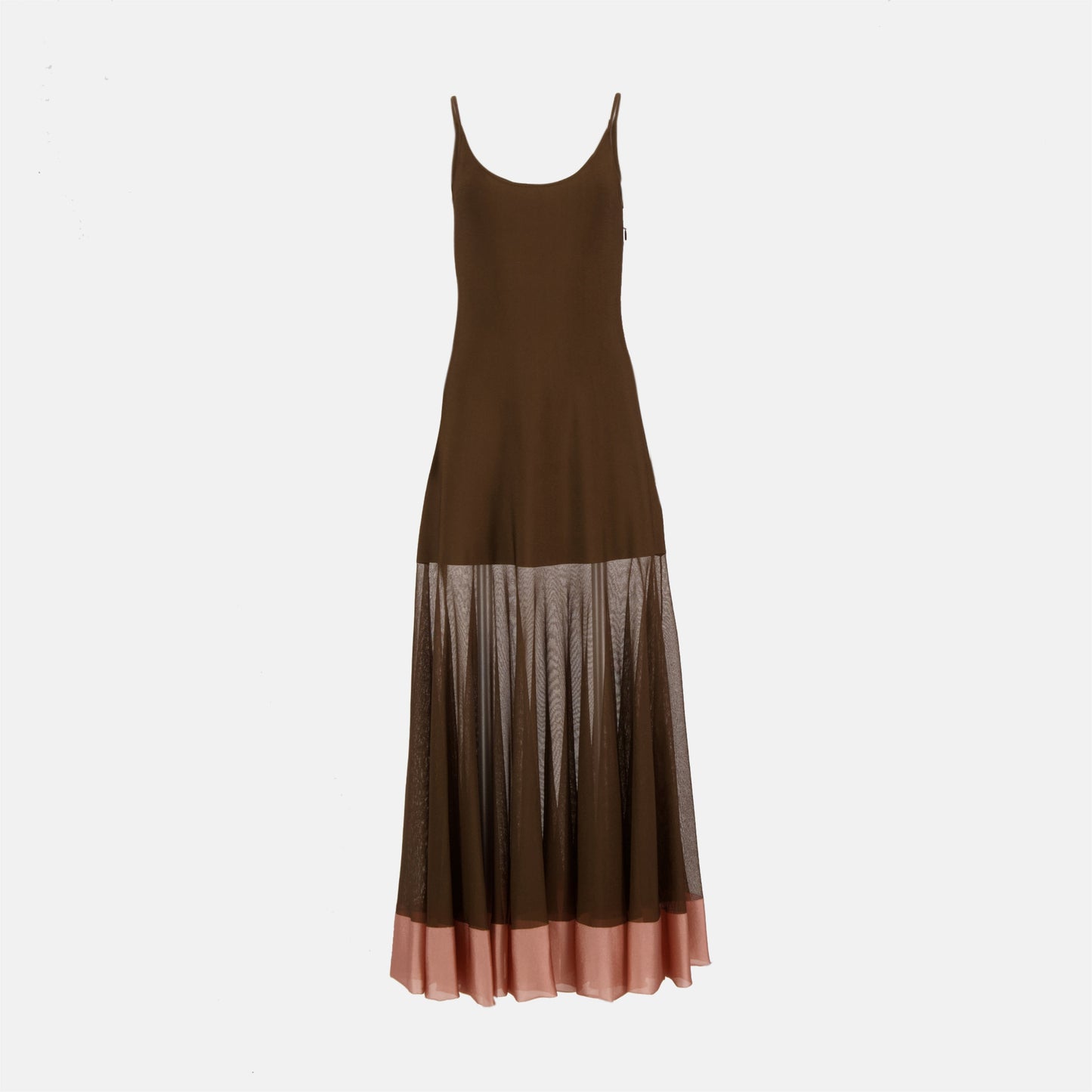 Sheer Panel Slip Maxi Dress