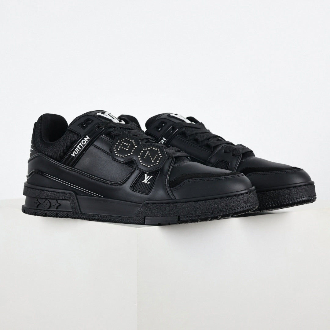 Trainer Sneaker in Black Leather