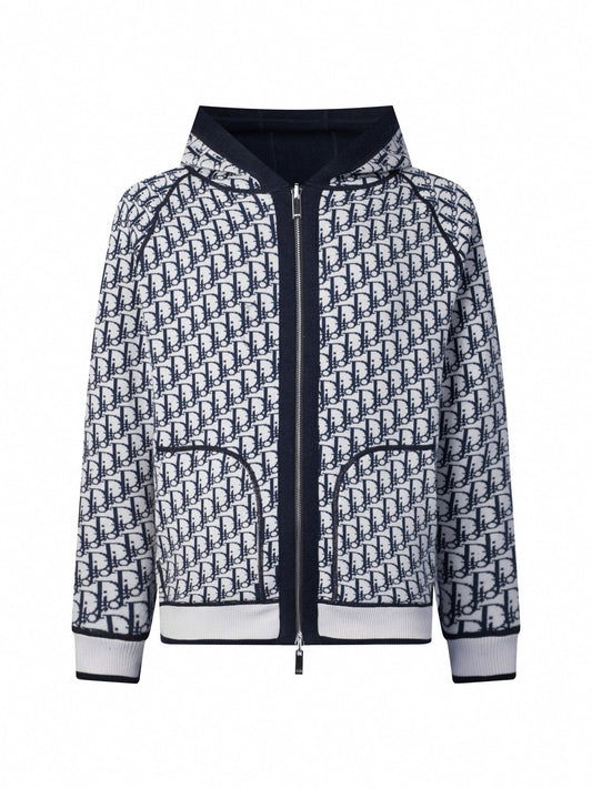 Oblique Wool Zip Hoodie