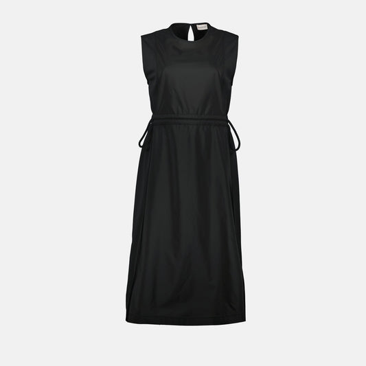 Sleeveless Drawstring Waist Midi Dress