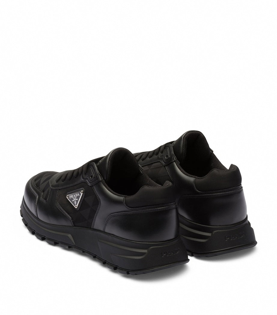 Leather & Re-Nylon Low-Top Sneakers