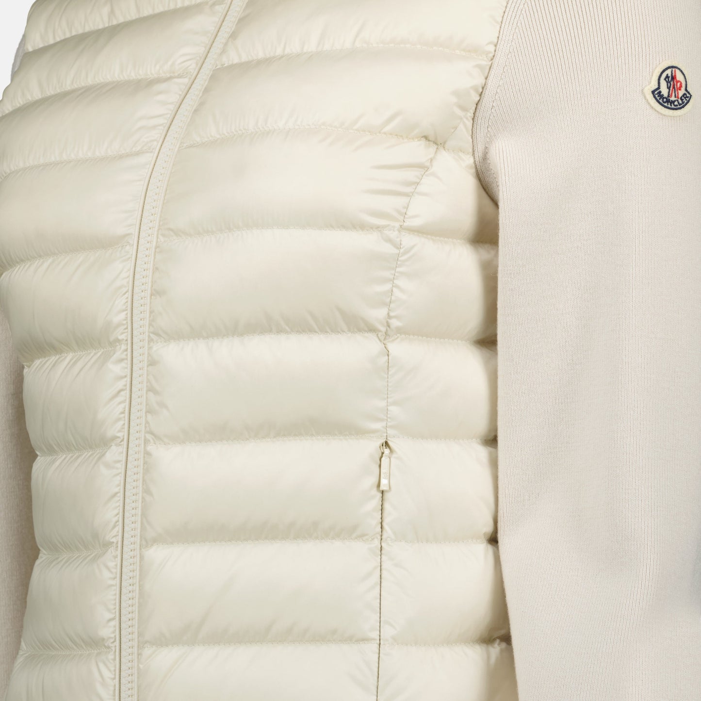 Cream Padded Knit Sleeve Jacket