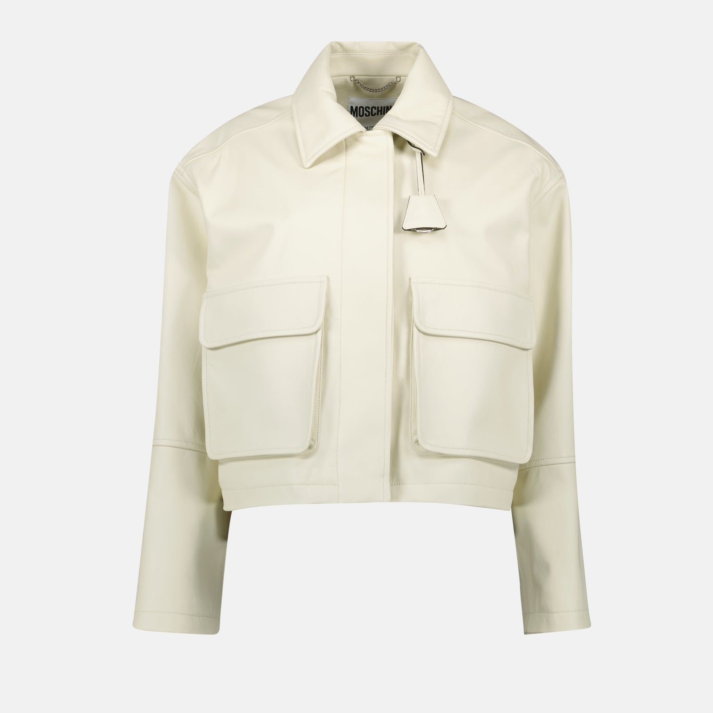 Cream Cropped Utility Jacket