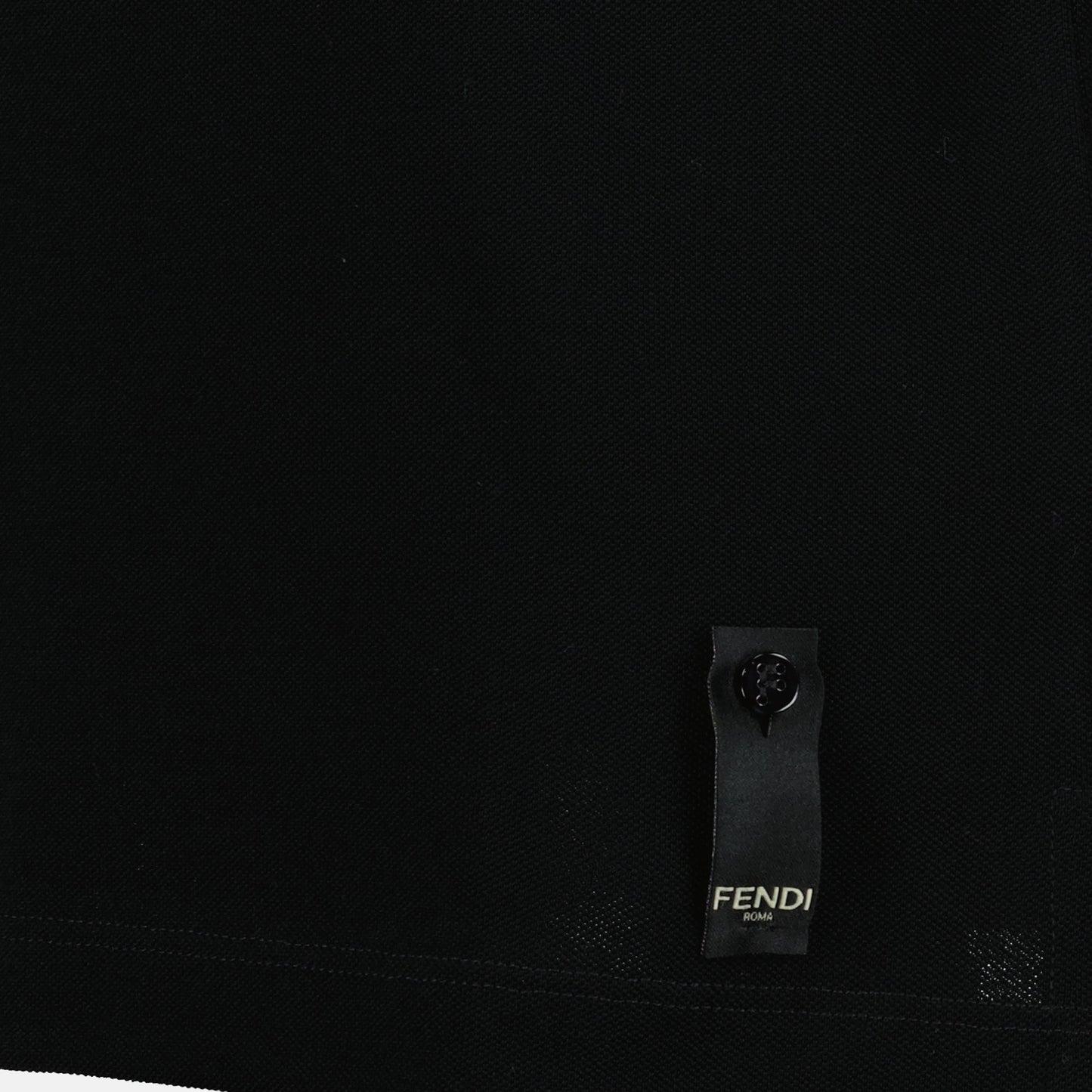Fendi Black Polo Shirt with FF Logo Detail