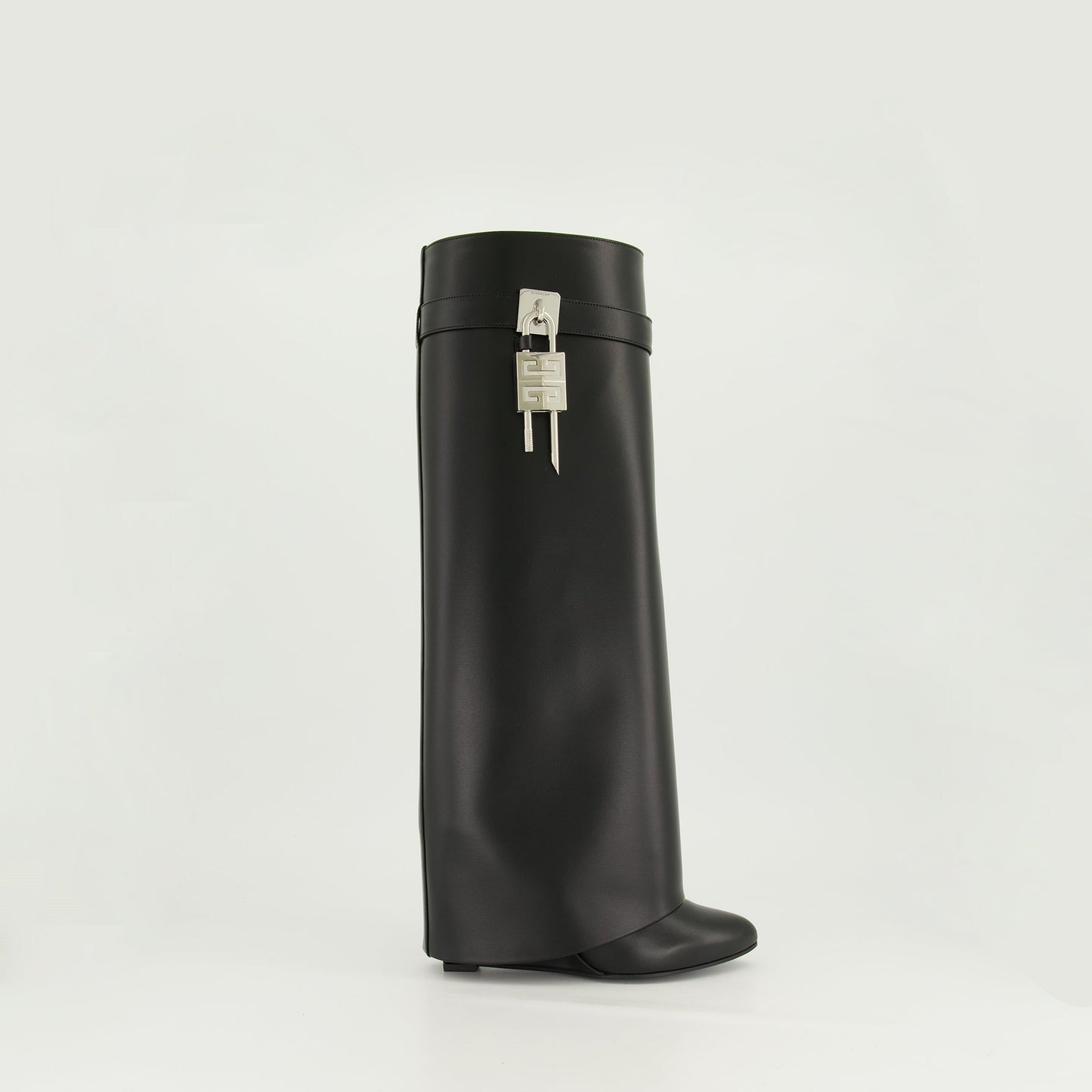Shark Lock Knee-High Wedge Boots