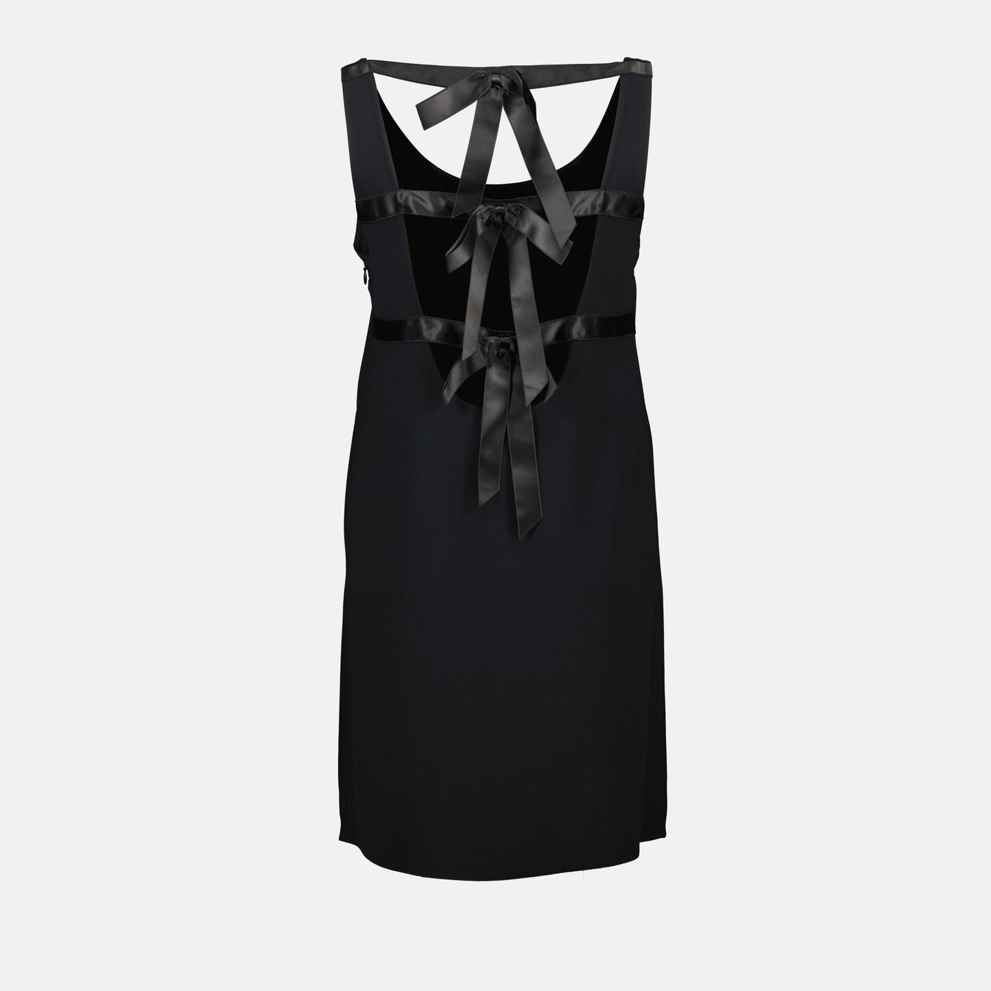 Sleeveless Ribbon-Tie Shift Dress