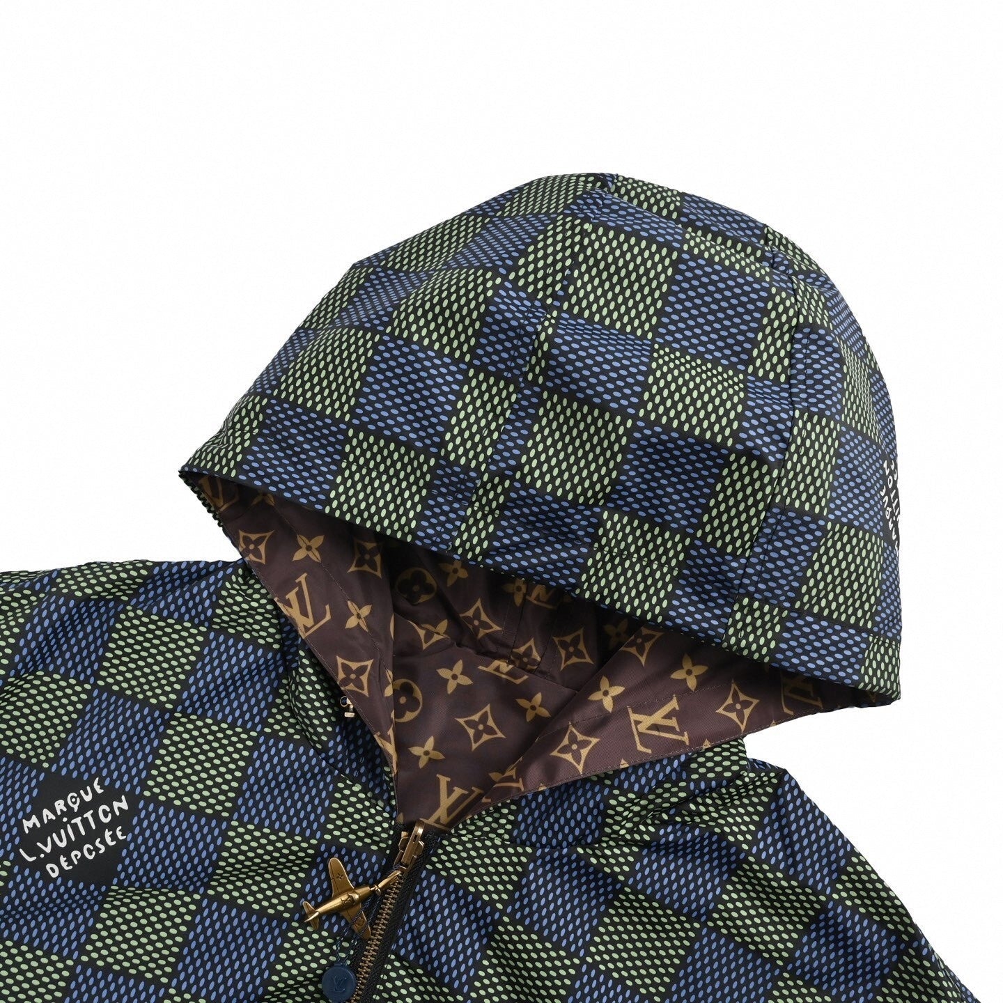 LV Reversible Monogram & Check Hooded Jacket