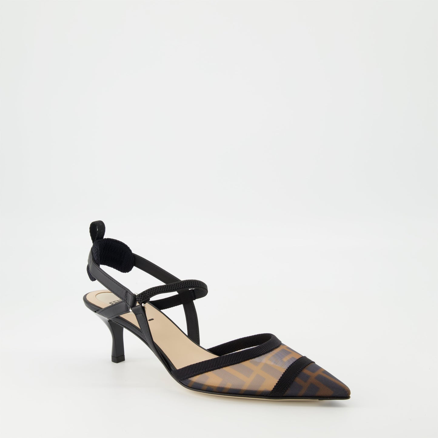 Mesh Slingback Pumps