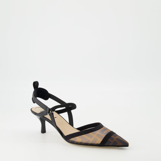 Mesh Slingback Pumps