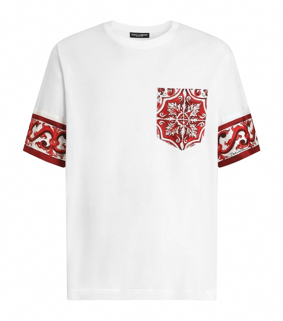 D&G Cotton Silk Majolica Print T-Shirt