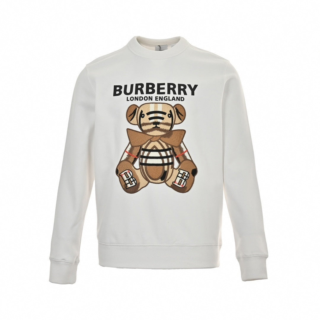 Thomas Bear Checked Applique Sweatshirt | White