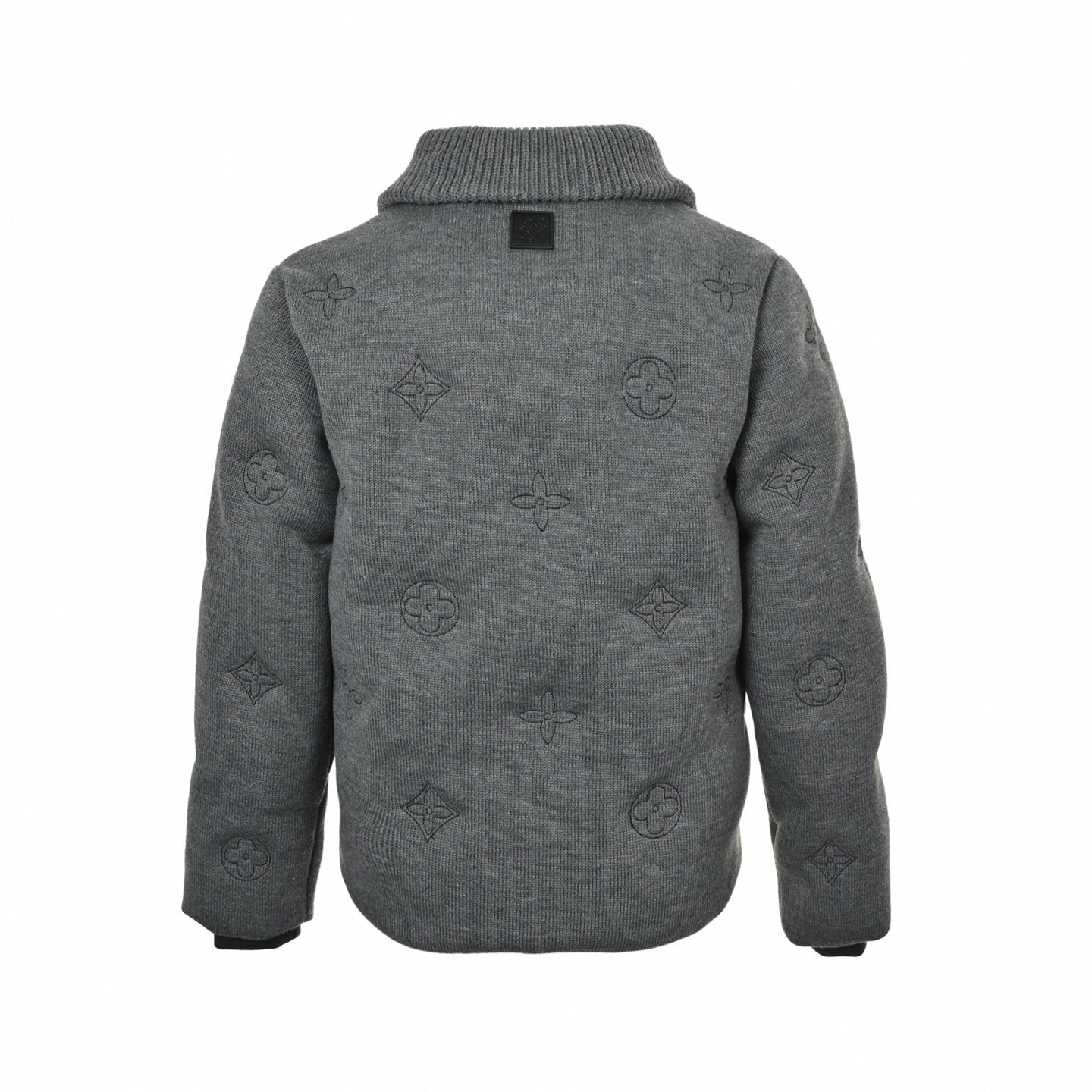Monogram Outline Embroidered Knit Zip Jacket