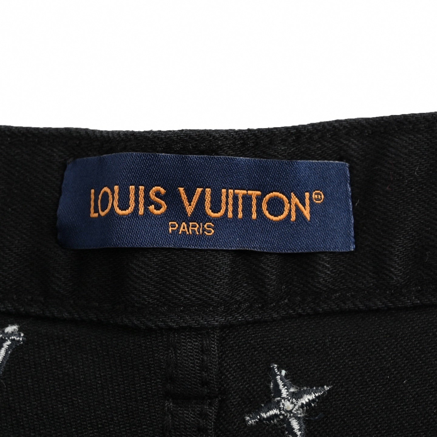 Black Slim-Fit Denim Jeans with Monogram Details