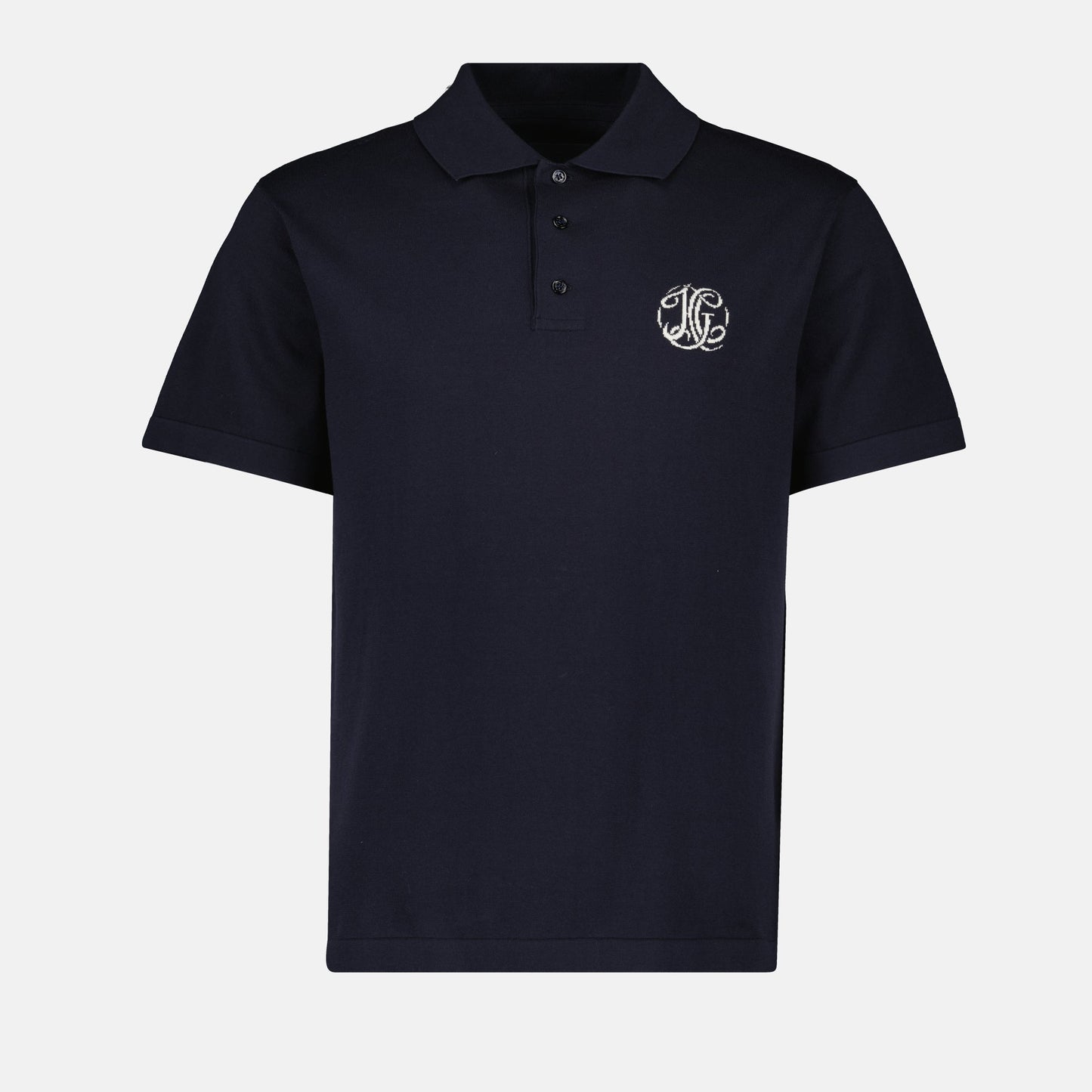 Givenchy Navy Polo Shirt with Embroidered Monogram Logo