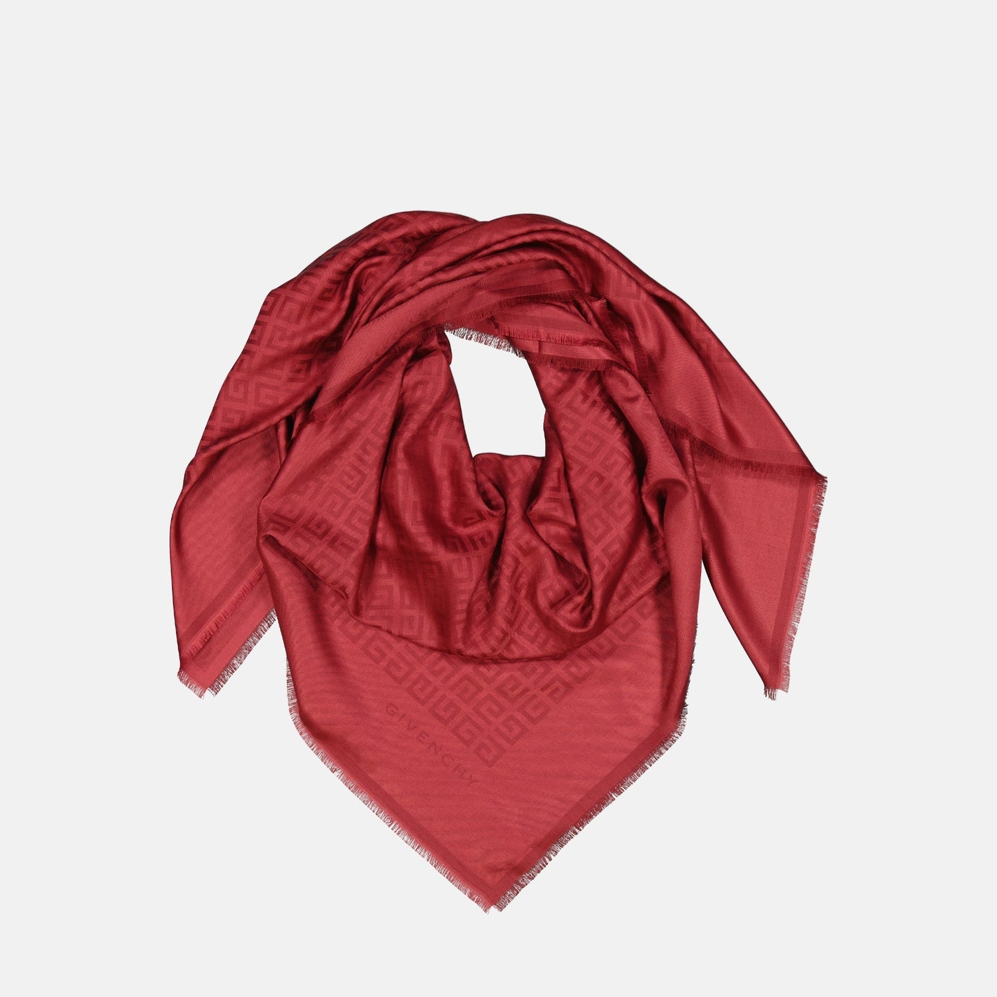 Monogram Tonal Scarf – Red