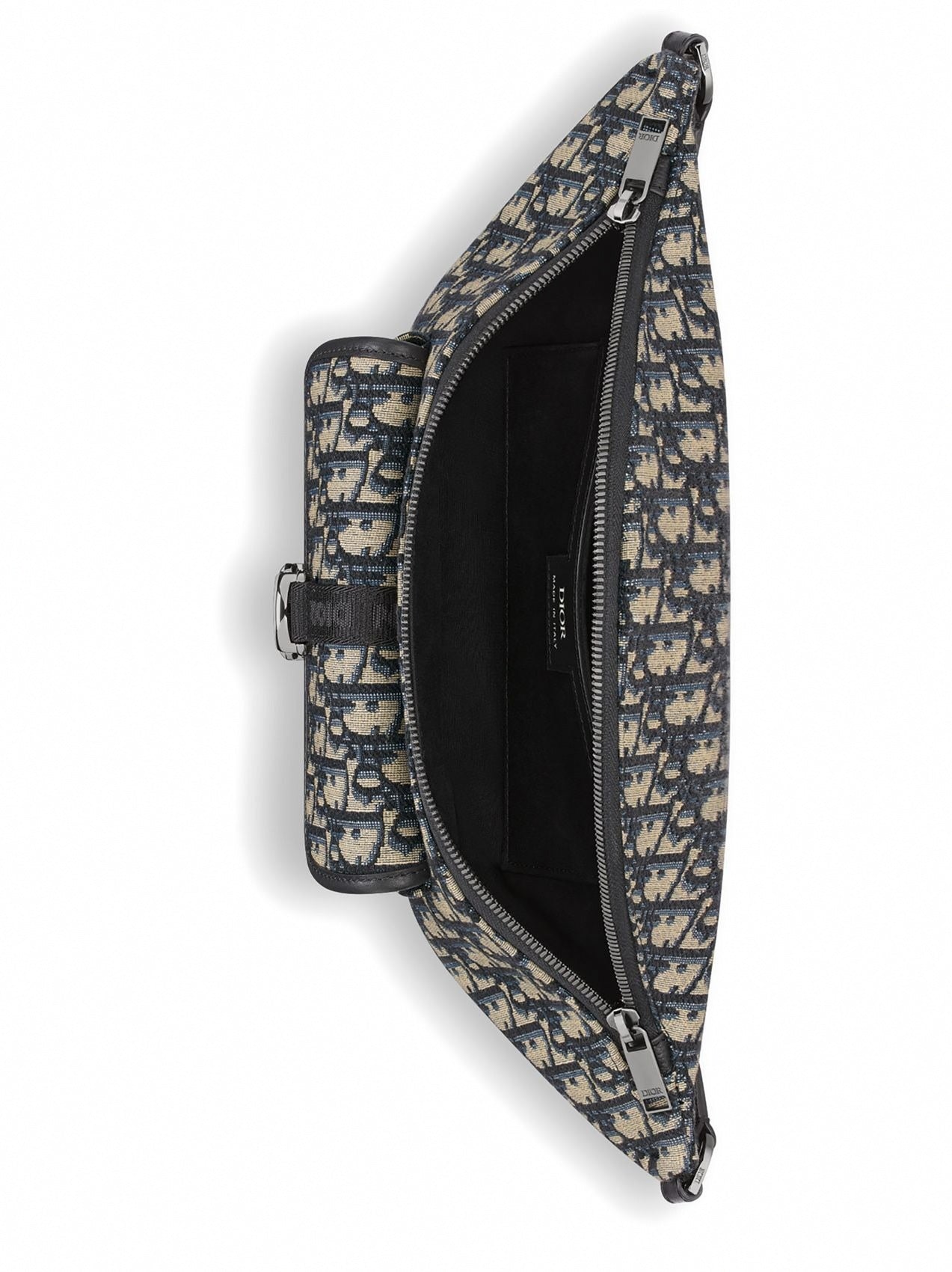 Oblique Jacquard Belt Bag Beige and Blue
