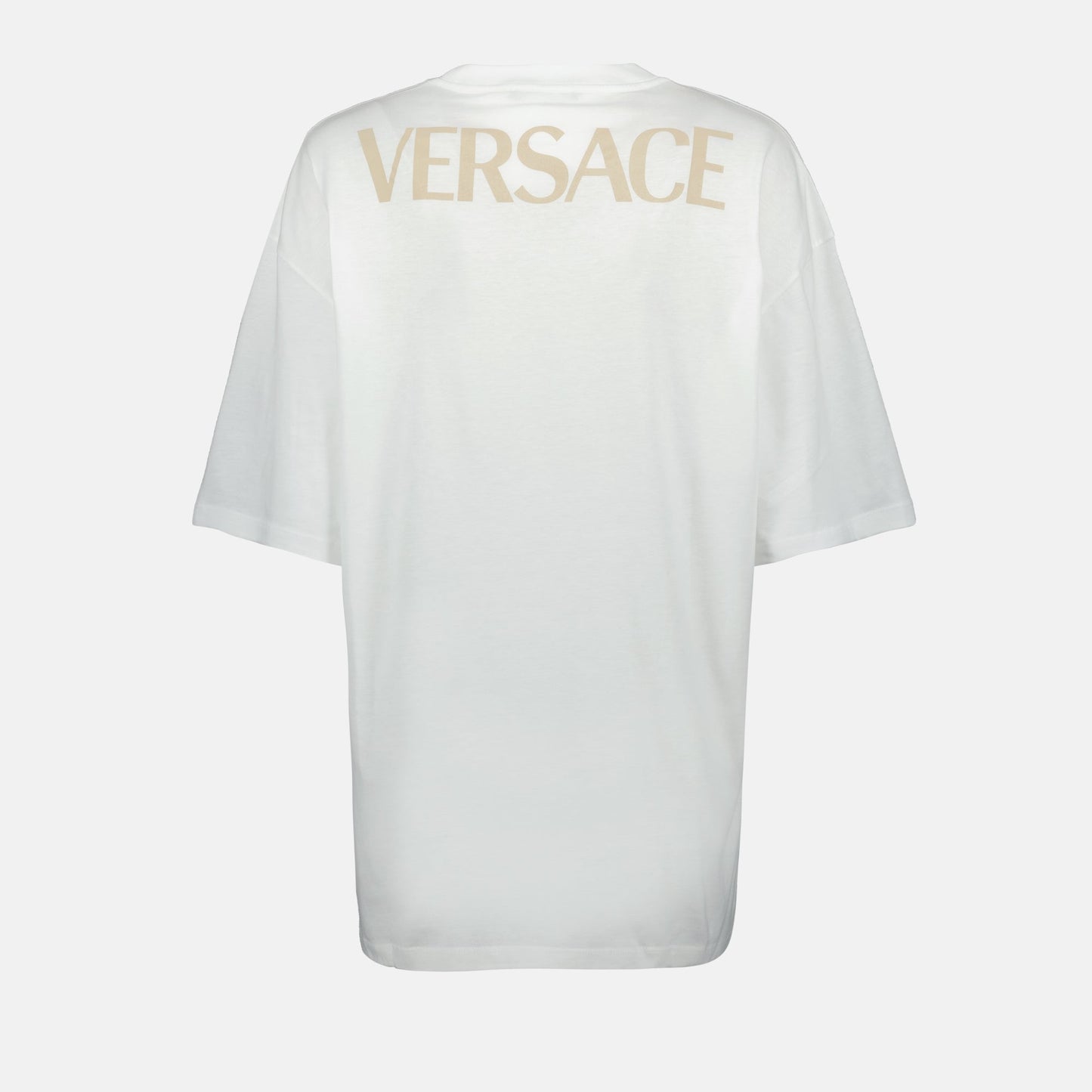 Baroque Print Oversized T-Shirt – White & Gold