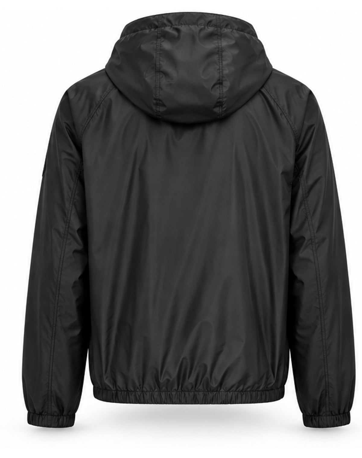 Panelled Hooded Windbreaker – Black