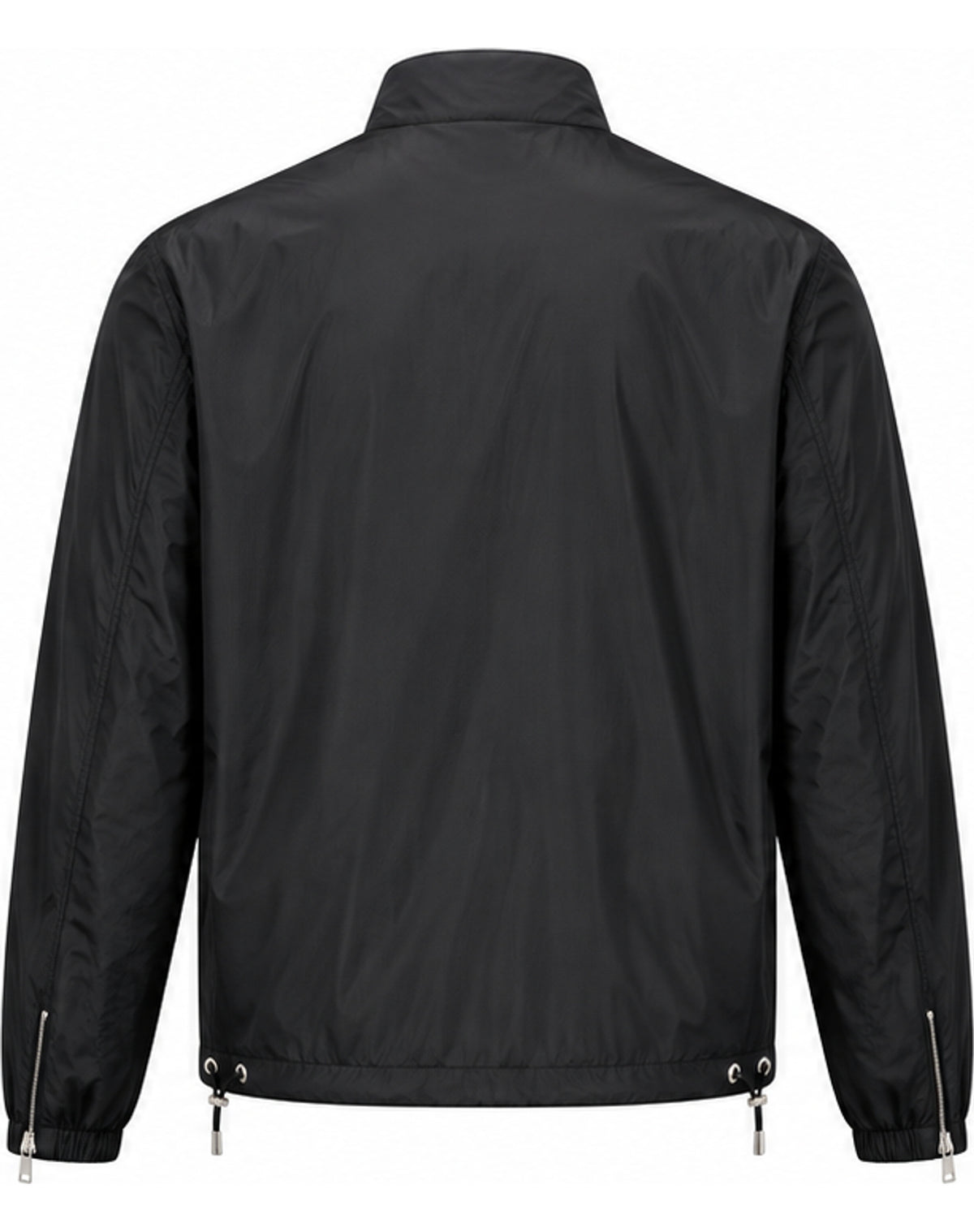Striped Sleeve Zip Jacket – White, Black & Green