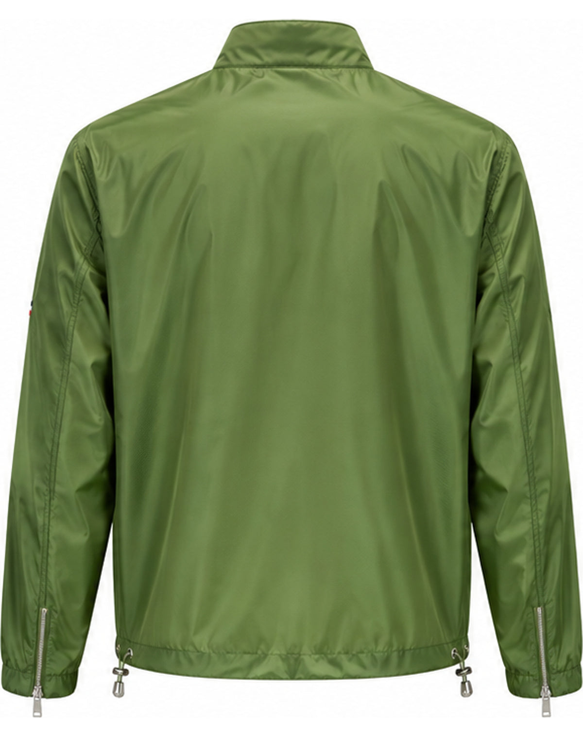 Striped Sleeve Zip Jacket – White, Black & Green