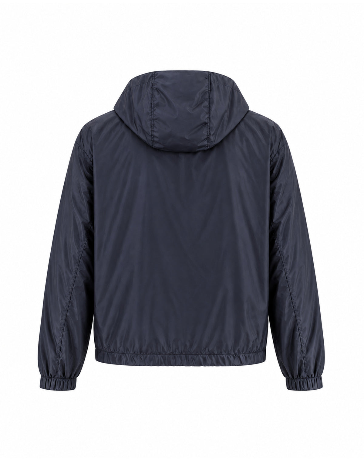 Striped Panel Hooded Jacket – Navy & Black
