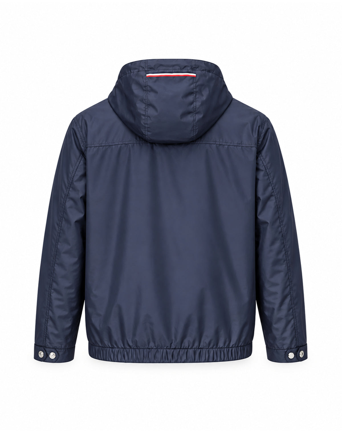 Contrast-Zip Hooded Jacket – Navy & Black