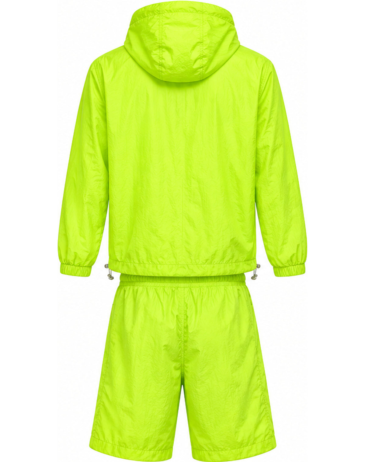 Hooded Jacket & Shorts Set – Neon Green