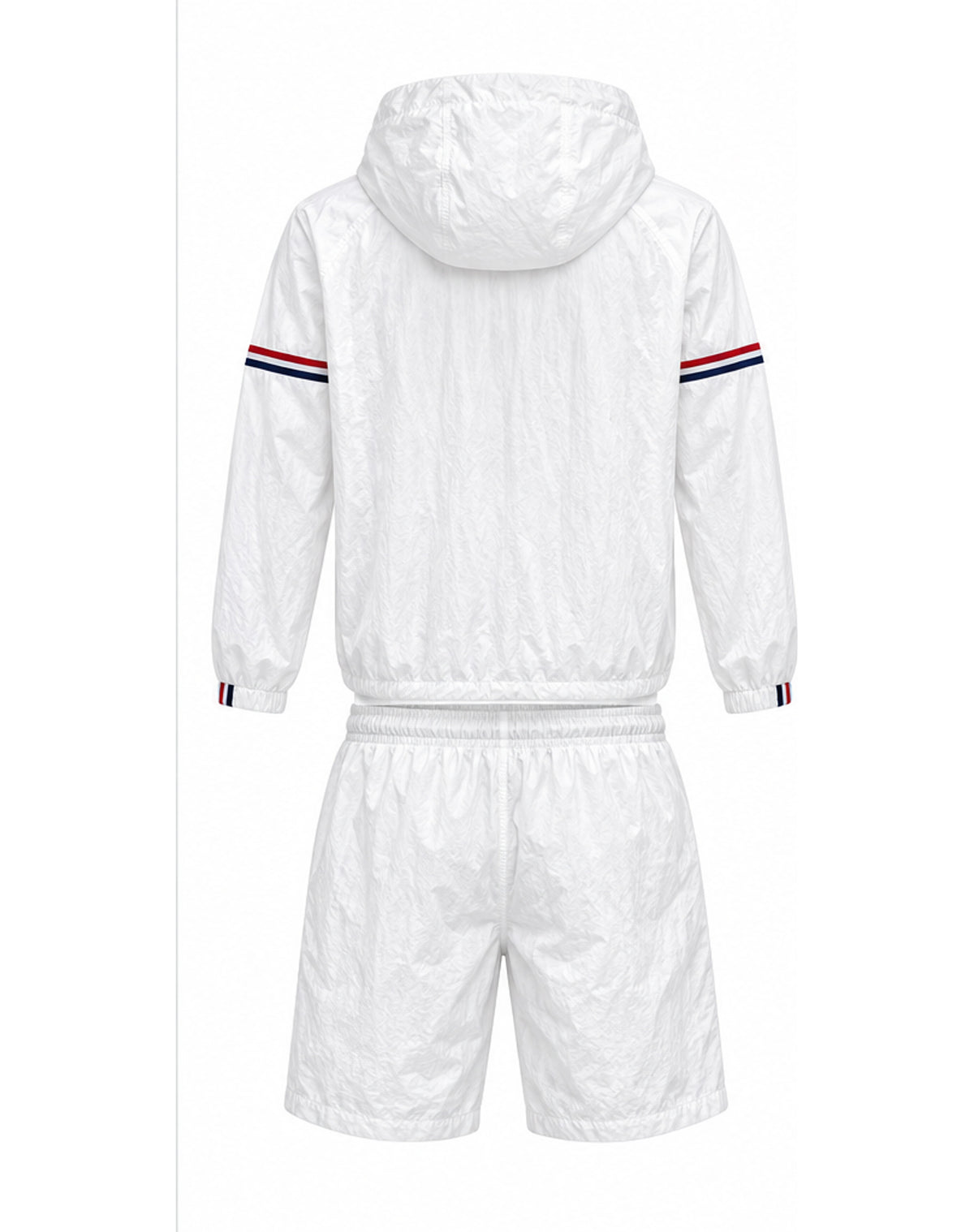 Hooded Jacket & Shorts Set – White