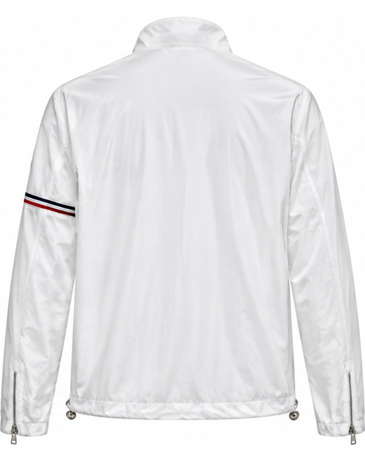 Striped Sleeve Zip Jacket – White, Black & Green